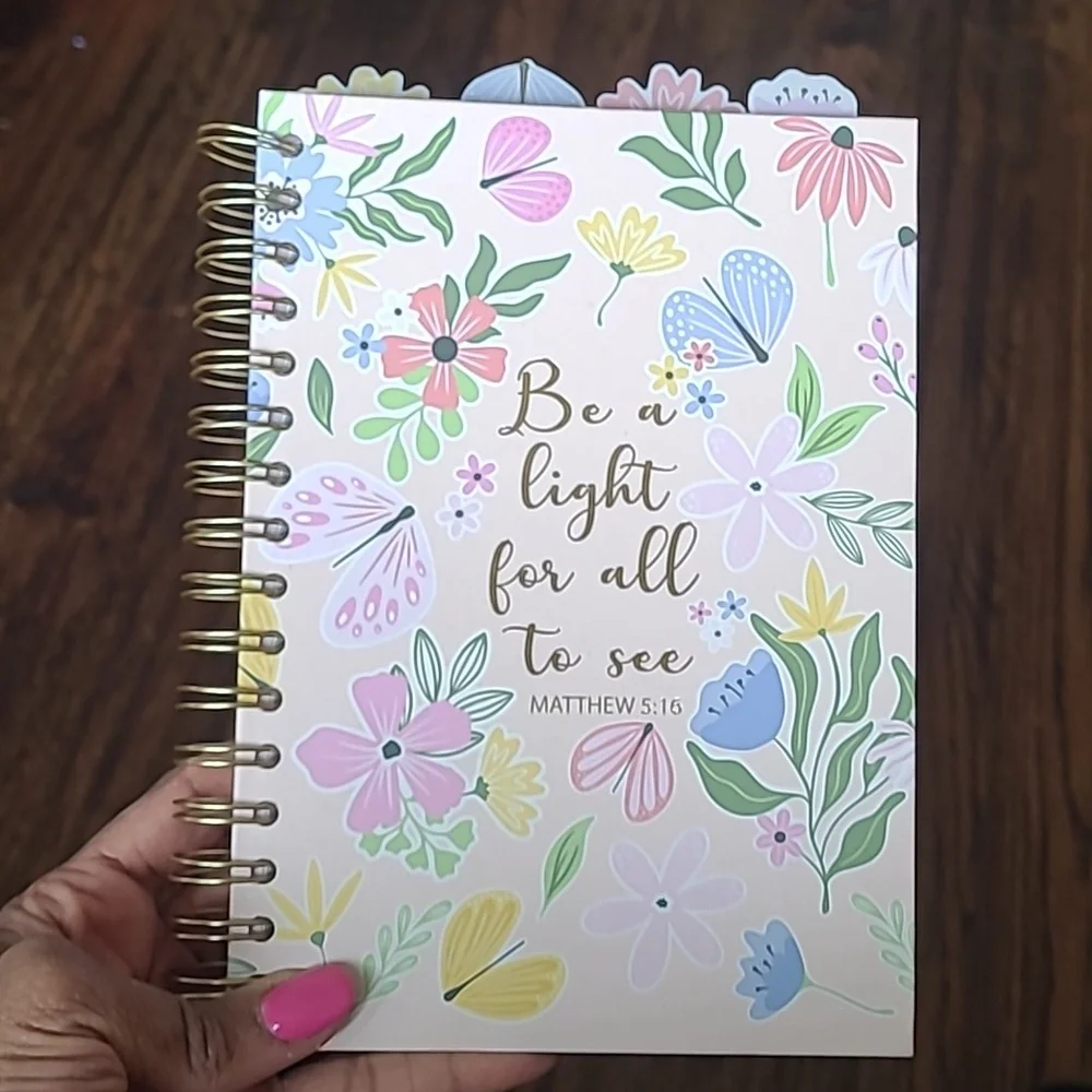 Floral Spiral Notebook with Inspirational Quote